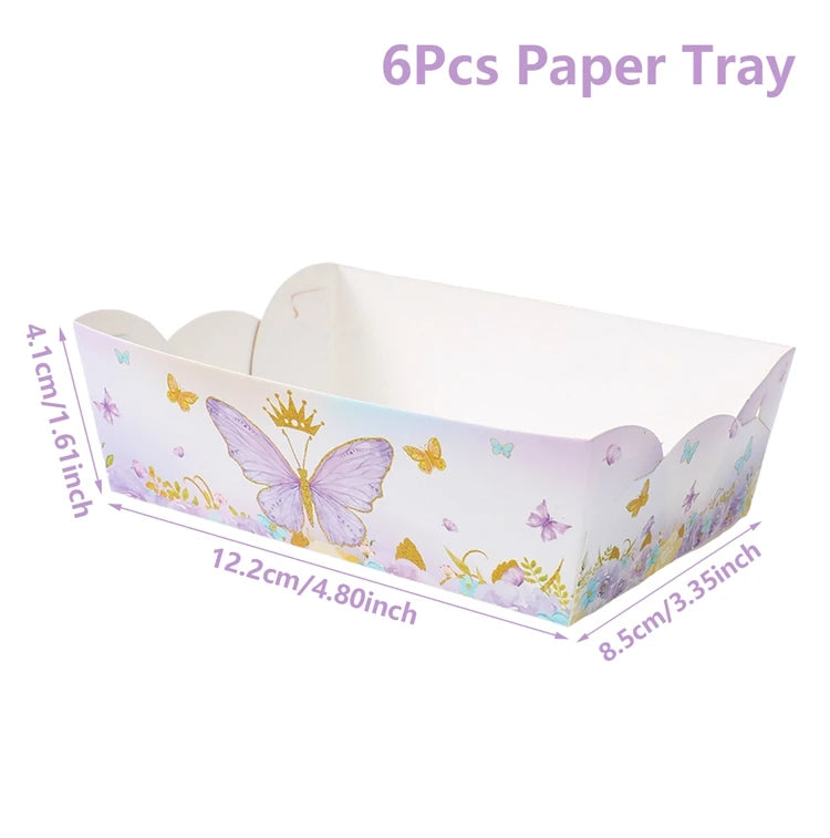 boîtes pop corn décoratives papillons rose violet doré fête anniversaire mariage baptême fille