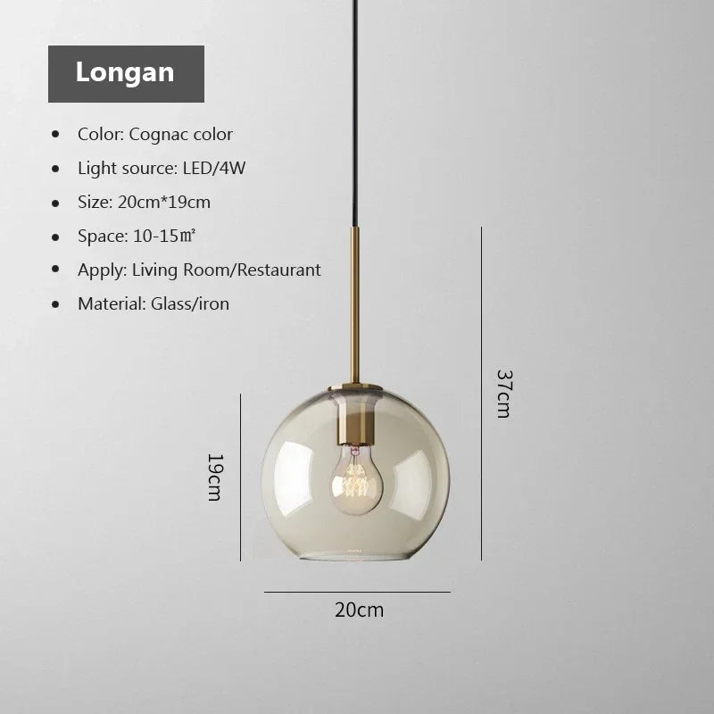 lampe suspendue moderne transparente brillante salon chambre dorée LED minimaliste câble noir