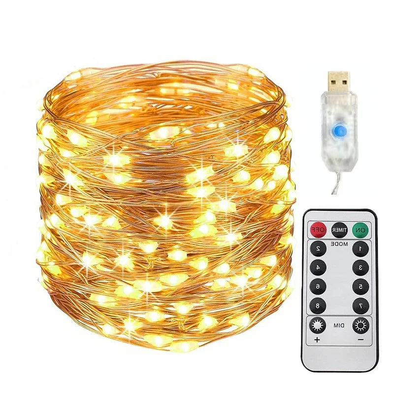 guirlande lumineuse led multicolore 20m 200leds 8modes télécommande étoiles moderne adhésif noël fêtes decoration