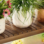 étagère bois moderne plantes intérieur extérieur balcon roulettes 110cm 140cm 42cm multiples niveaux contemporain