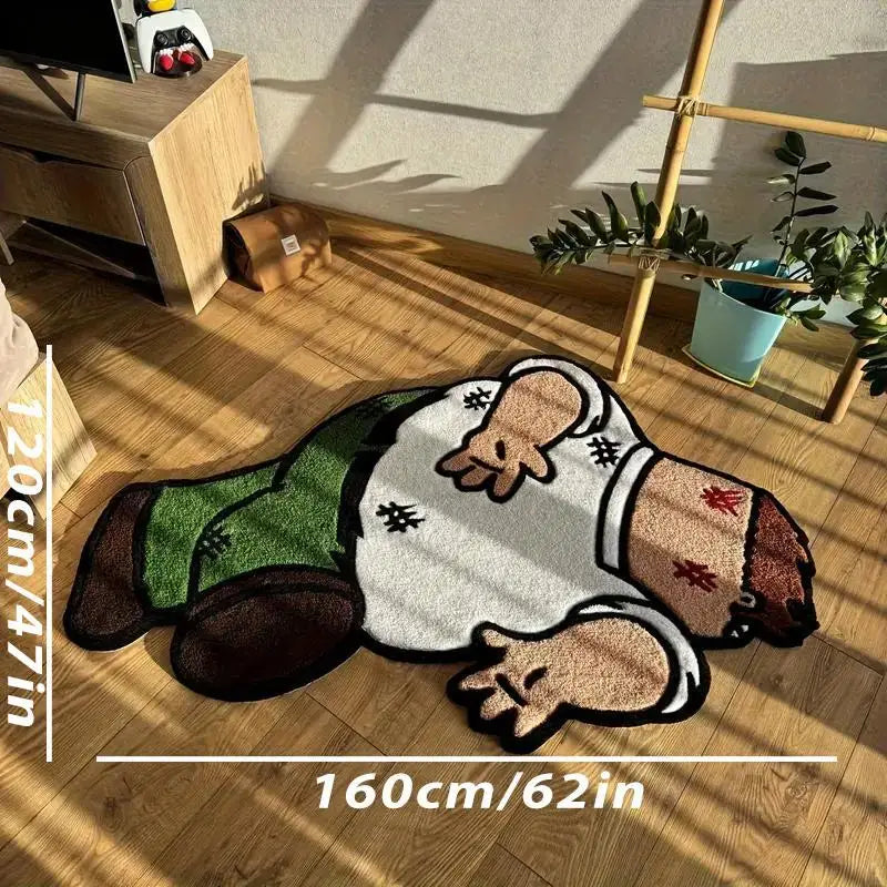 tapis vert blanc marron dessin animé flocons neige décoration cartoon chambre salon résistant lavable