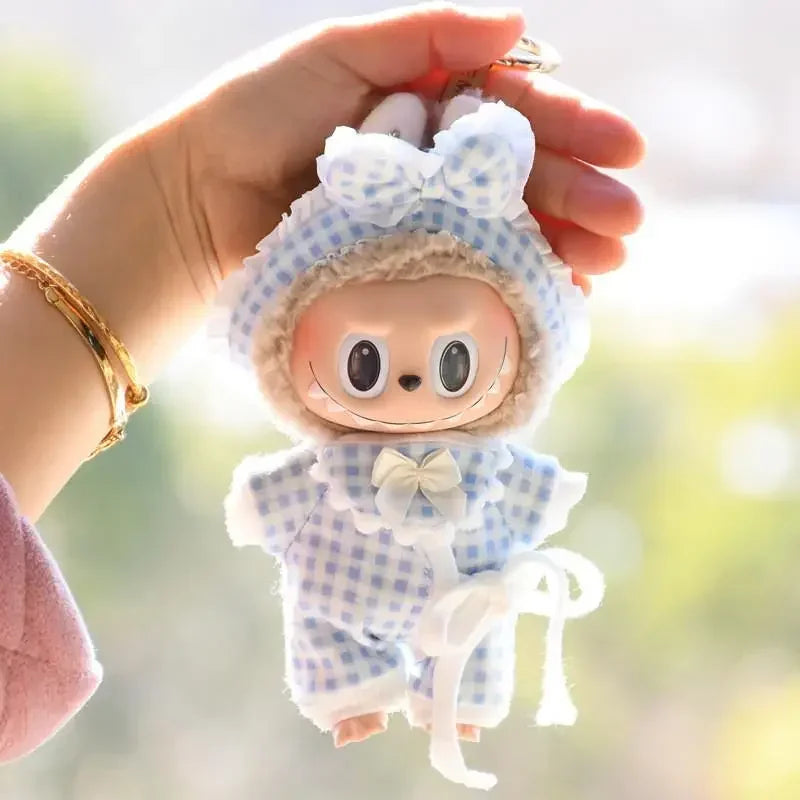 lit miniature poupée pyjamas oreillers couverture chaussons figurines animaux gingham floral