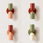 lampe murale moderne géométrique rouge brique vert olive beige orange rosé