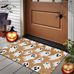 tapis d'entrée halloween citrouille fantôme décor maison orange noir tapis sol antidérapant