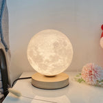 lampe table moderne lune texture marbrée blanc beige 12cm 15cm 18cm