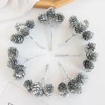décoration mariage noël branches pin dorées accessoires couronne bricolageextérieur rustique