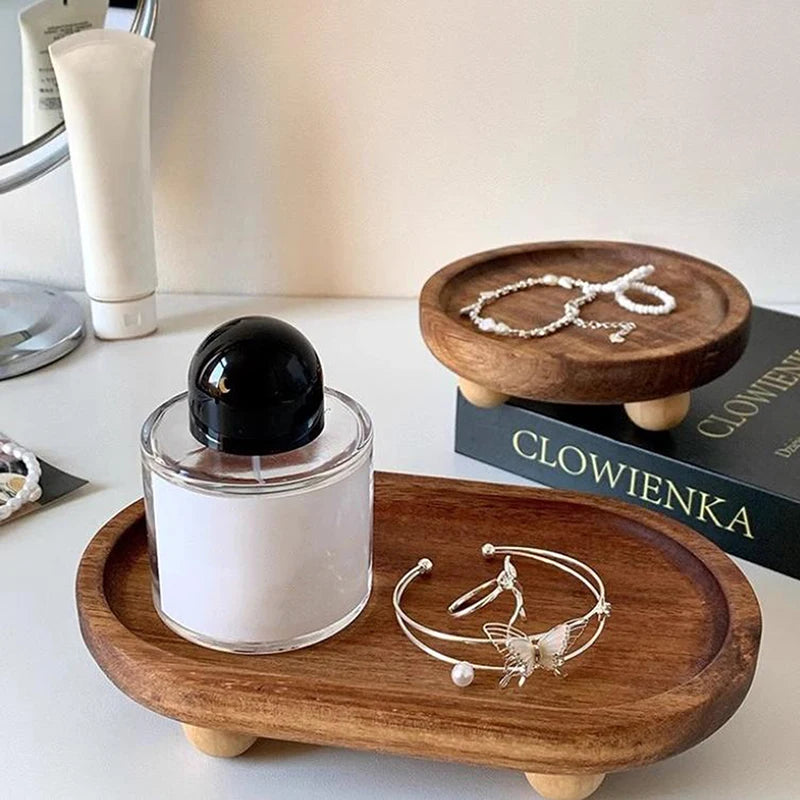 support bois rond rangement parfum radio rétro théière miel plantes desserts transparent vintage traditionnel
