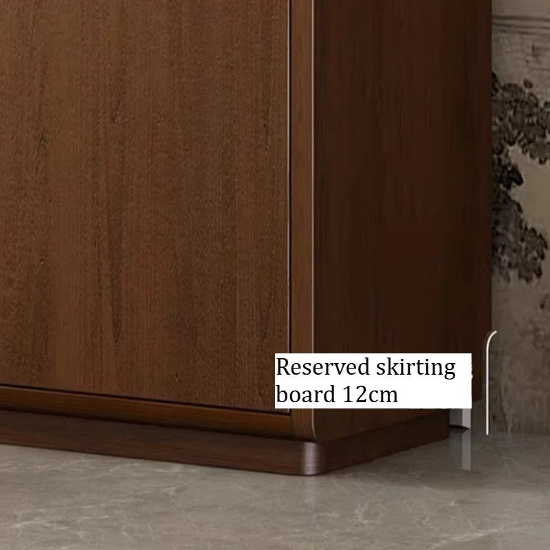 présentoir chaussures bois marron moderne minimaliste étages tiroirs rangement chambre salon