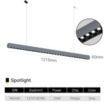 Lampe LED suspendue moderne lumière chaude noir matériau aluminium pendentif