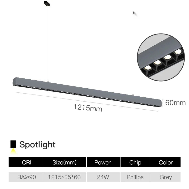 Lampe LED suspendue moderne lumière chaude noir matériau aluminium pendentif