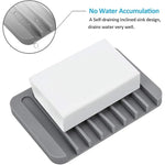 support savon silicone blanc gris rayures moderne facile nettoyer douche salle bain