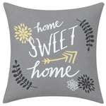 lot housses coussin décoratives gris jaune motif floral moderne canapé chambre