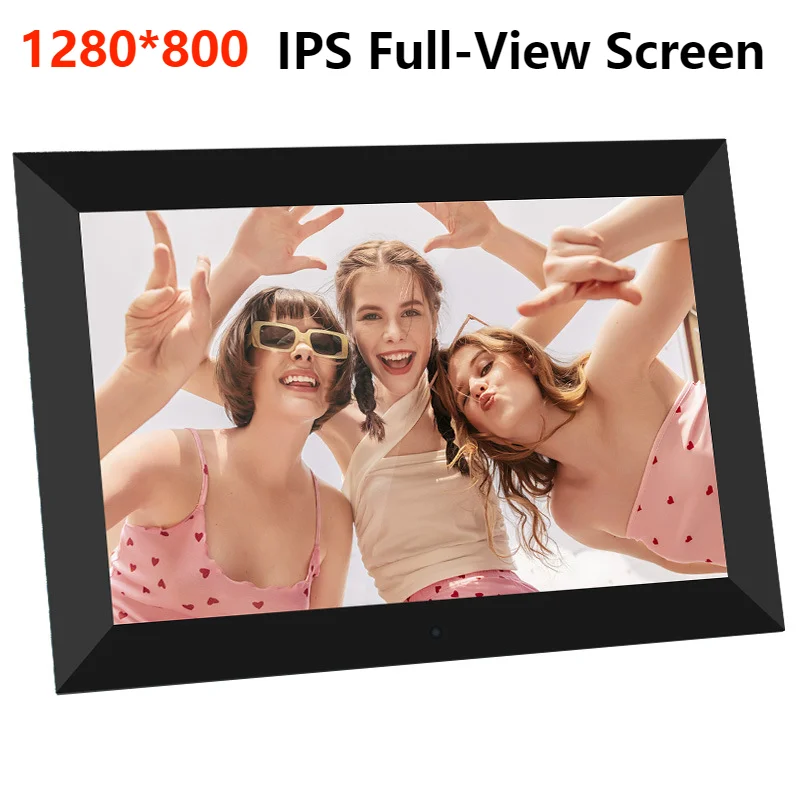 cadre photo numérique hd ips 10 pouces résolution 1280x800 noir blanc moderne pied incliné