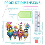 décoration suspendue hiboux fleurs acrylique pailletée couleurs joyeuses kit diamants