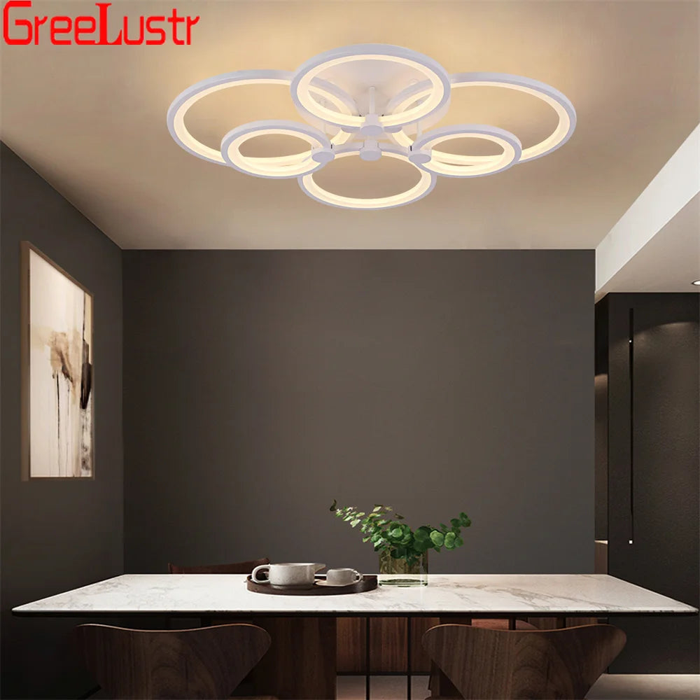 lampe led moderne blanche circulaire minimaliste opaques interrupteur tactile télécommande
