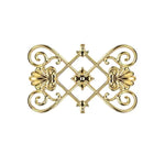 ornement métallique doré floral art nouveau baroque fixations invisiblesextérieur maison deco porte fleuri geometrique
