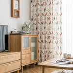 rideau oiseaux colorés moderne polyester opaque maison chambre salon