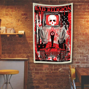 tapisserie murale décorative rouge noir blanc pop art tissu artistique salon maison