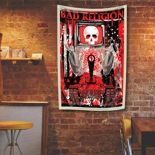 tapisserie murale décorative rouge noir blanc pop art tissu artistique salon maison