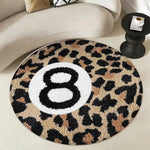 tapis léopard noir beige antidérapant moderne salon chambre intérieur extérieur polypropylène polyester feutre