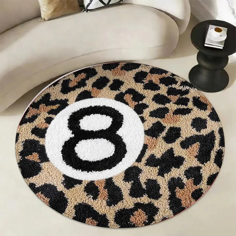 tapis léopard noir beige antidérapant moderne salon chambre intérieur extérieur polypropylène polyester feutre