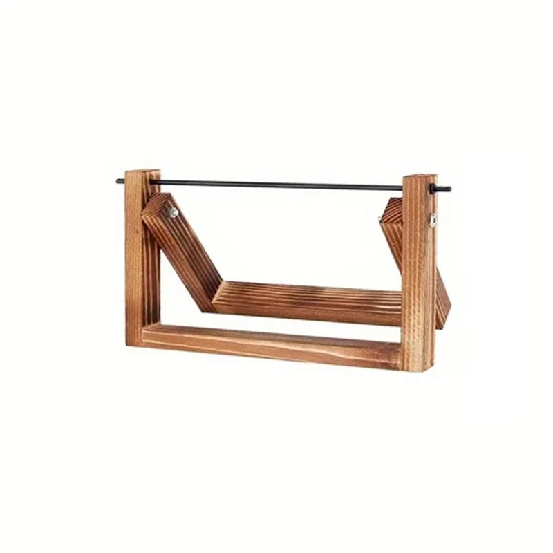 support rangement laine bois rustique multicolore tricot artisanal fixations métalliques aiguilles pelotes étiquettes cadeaux