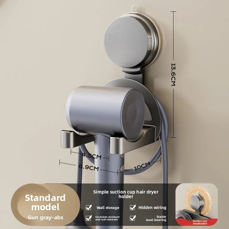 séchoir cheveux support mural ventouse moderne crème blanc imperméable métal plastique