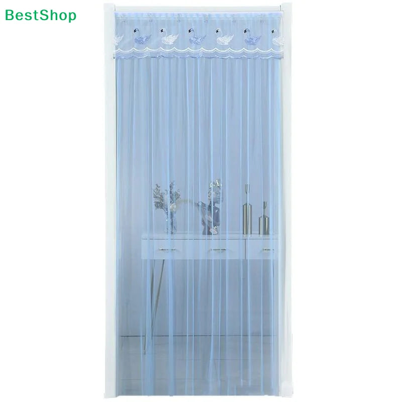rideau porte autoagrippant violet bleu clair motif personnages transparent moderne