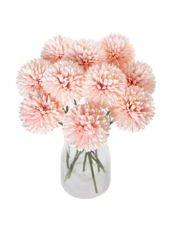 bouquet artificiel fleurs pompon blanc rose violet noir orange moderne extérieur mariage anniversaireDecoration