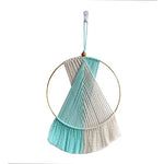 chouette macramé yeux bois tapisserie murale bohème décor artisanal fixations tresses tissage