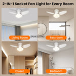 ventilateur blanc lampe intégrée moderne télécommande vitesses led reversible