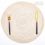placemats tissés moderne spirale vert bleu beige gris opaques table