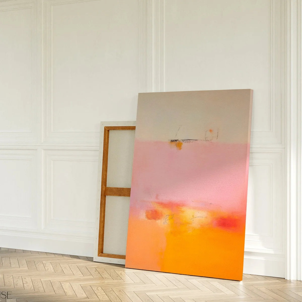 affiche abstraite rose orange toile moderne décoration salon chambre 30x40cm 40x60cm 50x70cm sans cadre