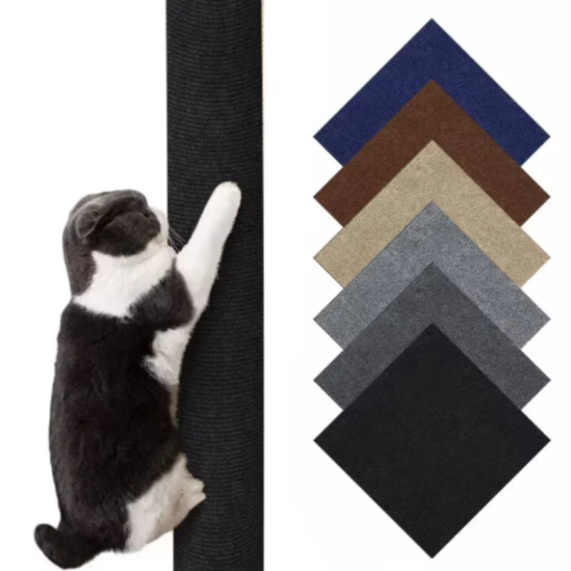 grattoir chats adhésif couleur gris moderne texture tissée taille 30x30cm 30x60cm
