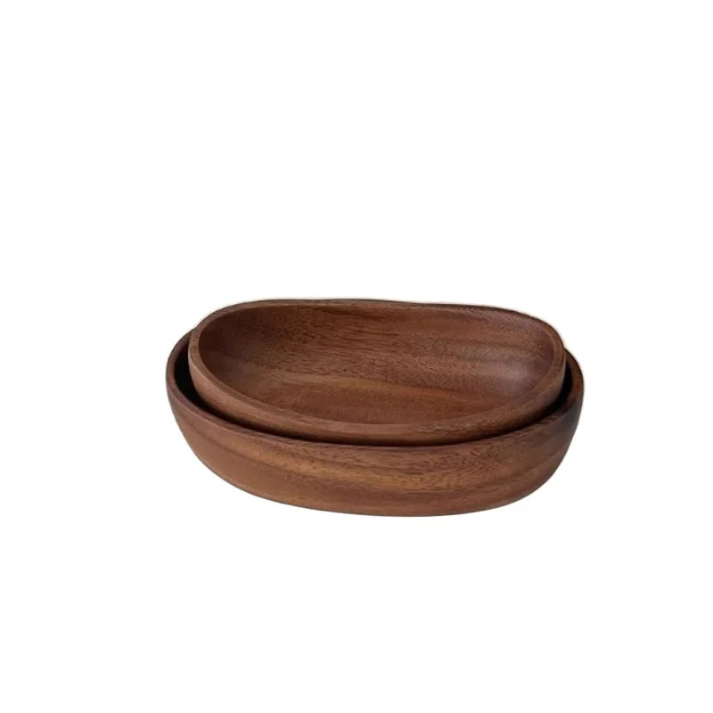 plateau rangement bois oval moderne organise bijoux livres objets ménagers
