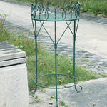 présentoirs plantes métal ajouré spirales vert turquoise décoration jardin vintage romantique