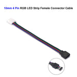connecteur extension câble bande led rgb broches fils électriques éclairage intérieur blanc noir