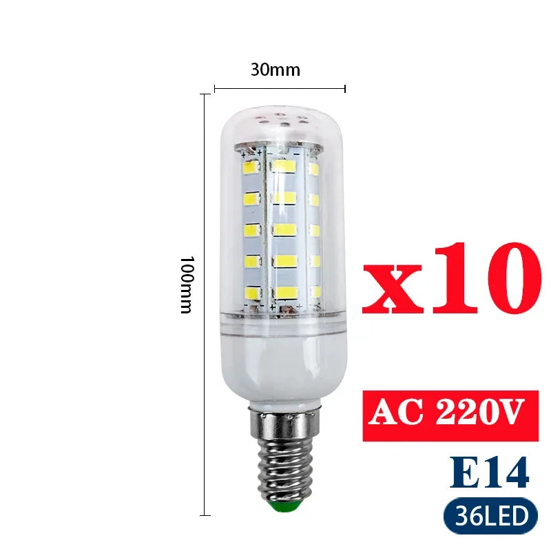 ampoules led blancs grains maïs modernes e14 e27 salon chambre 360 lumens