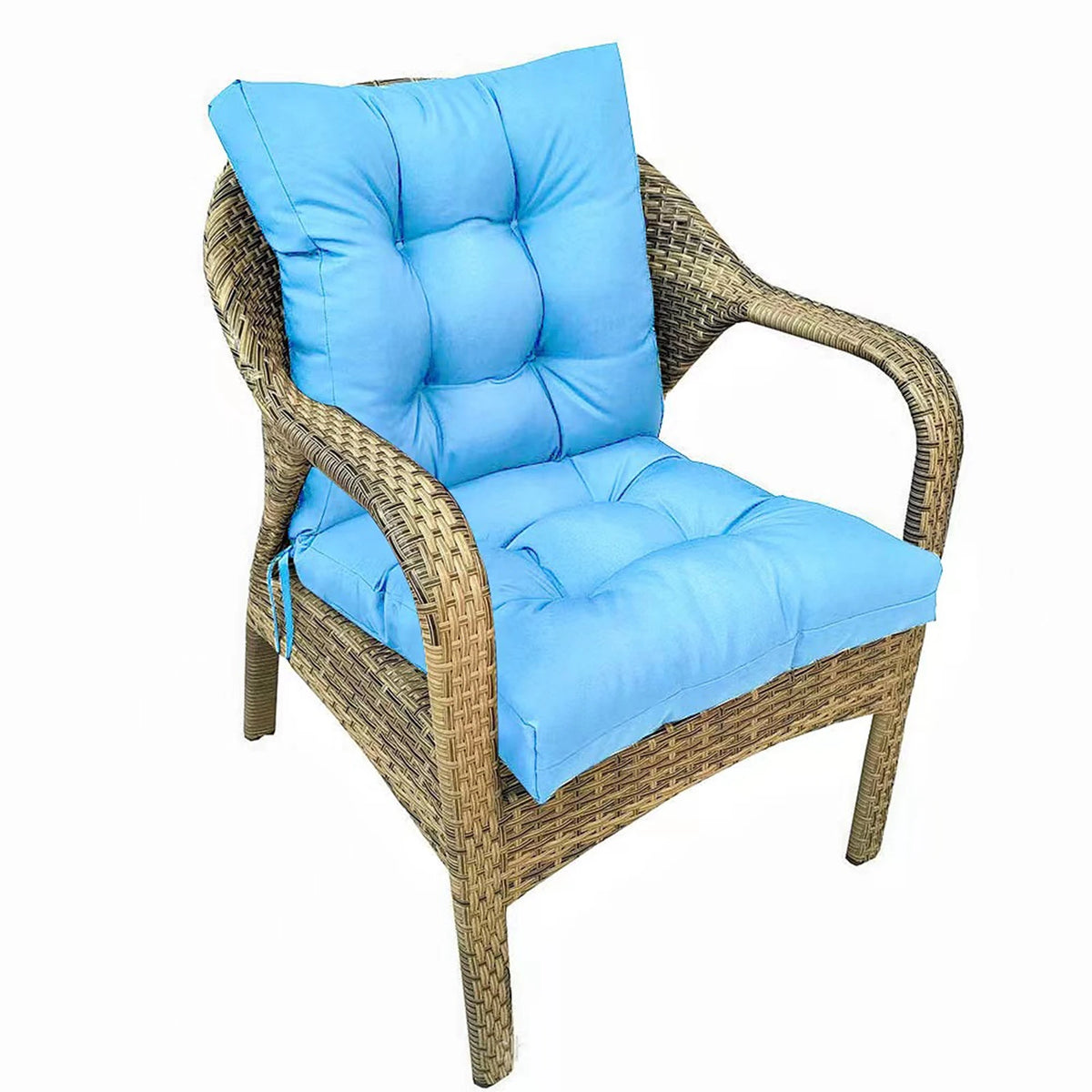 coussin assise imperméable polyester gris uni moderne rubans fixation extérieur jardin terrasse amovible lavable