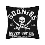 taie d'oreiller crâne goonies sabres vintage noir zip invisible 18x18in polyester lit
