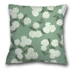 taies d'oreiller lin vintage fleurs hortensia non toxiques respectueux environnement hôtelière 450x450mm