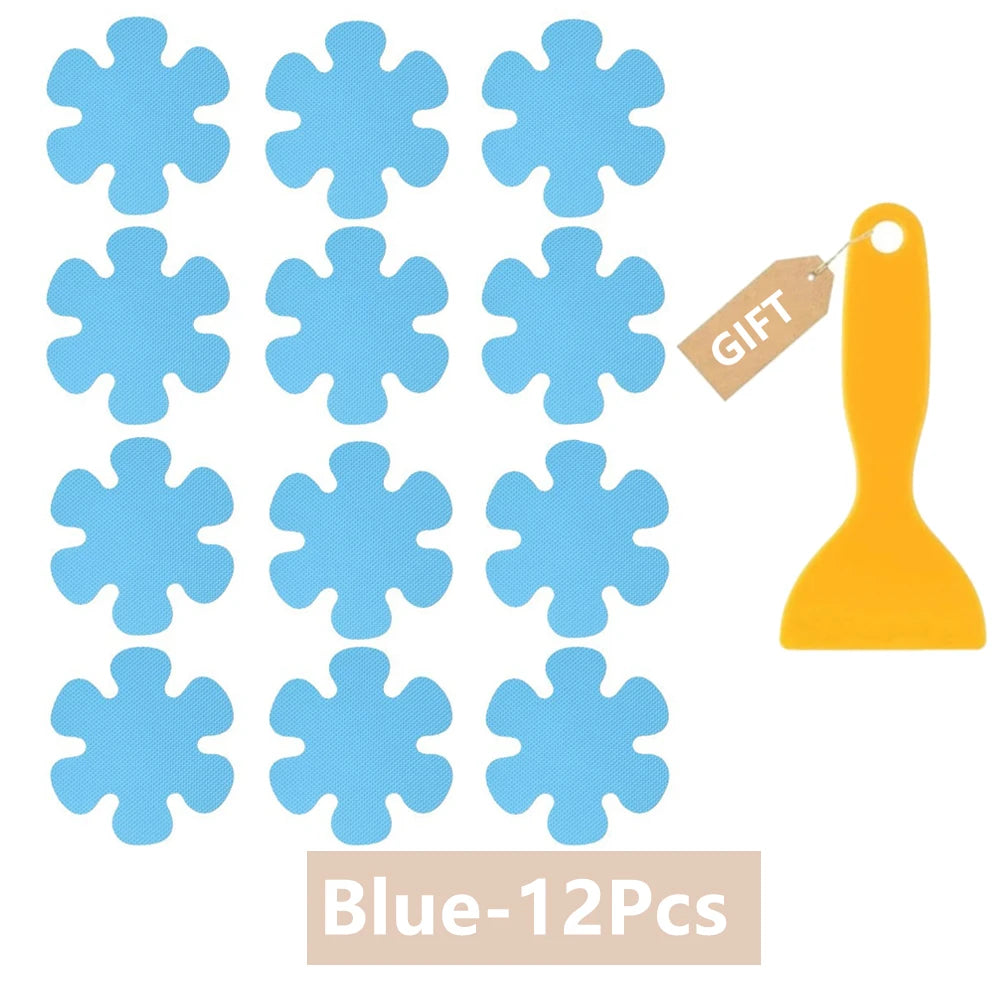 autocollants antidérapants fleur modernes adhésifs salle bain piscine escaliers bleu rose blanc