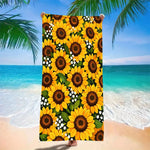 serviette plage microfibre séchage rapide floral tournesol jaune vert blanc tropical