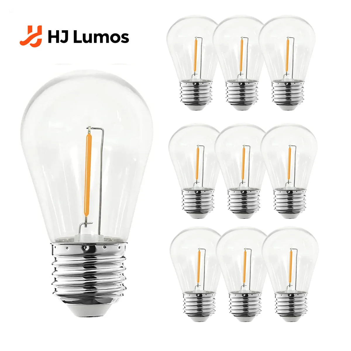 ampoule led filament doré transparente vintage 360° blanc chaud e27 étancheextérieur jardin 1w 2w
