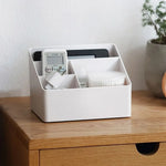 organisateur blanc minimaliste rangement compartiments multiples réutilisable respectueux environnement moderne