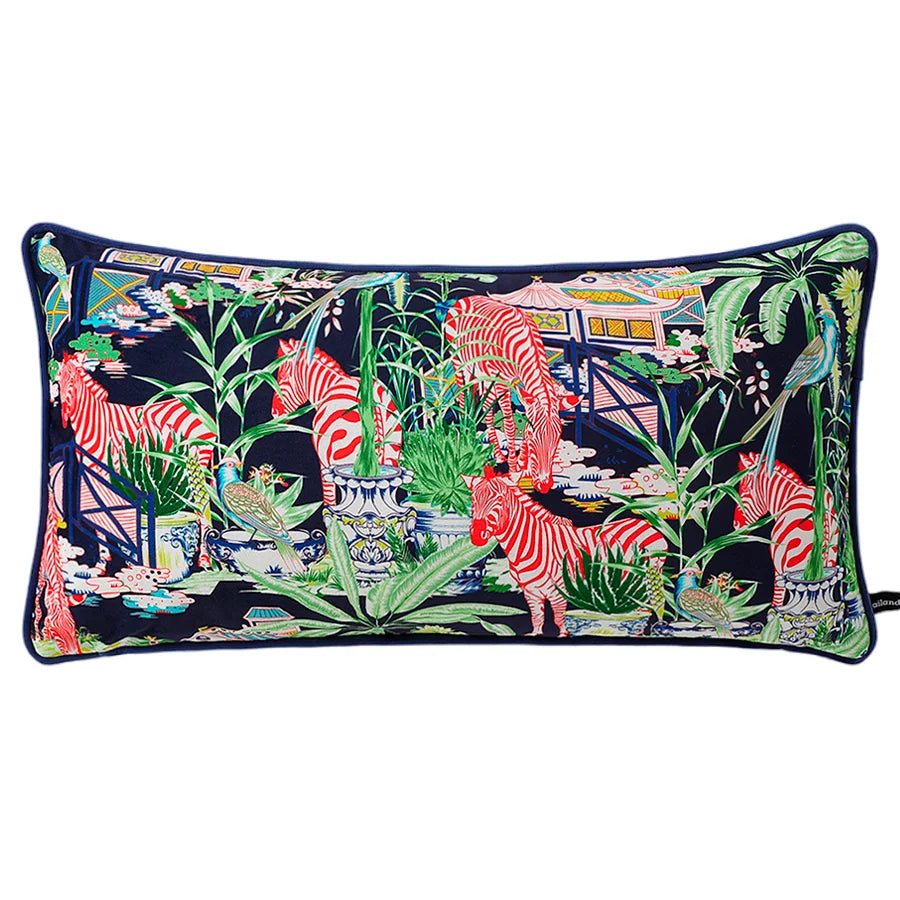 taie d'oreiller imprimée léopard tropical velours carré moderne deux côtés opaques tassel rouge océanique