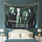 tapisserie murale anime trapnest trigger personnages rock japonais noir vert blanc illustration album musique