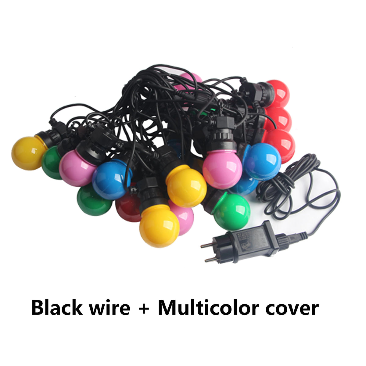 guirlande lumineuse multicolore boules sphériques clips moderne imperméable adaptateur international 220v 20bulbs 30m decoration