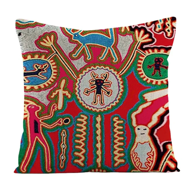 housse coussin multicolore motif ethnique imprimé polyester respectueux environnement bohème abstrait 45cm 45cmzipcode