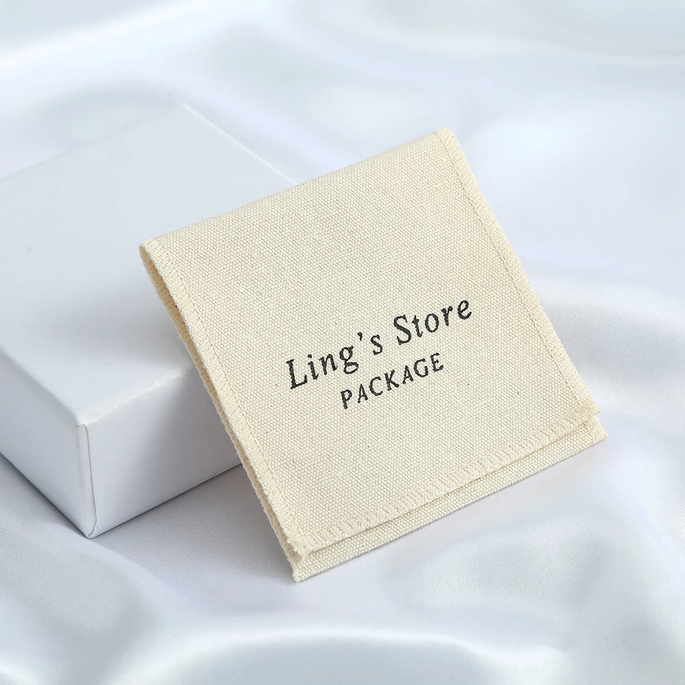 étiquettes produit toile lin noir rose gris beige bleu classique 8x8cm personnalisables logo imprimé